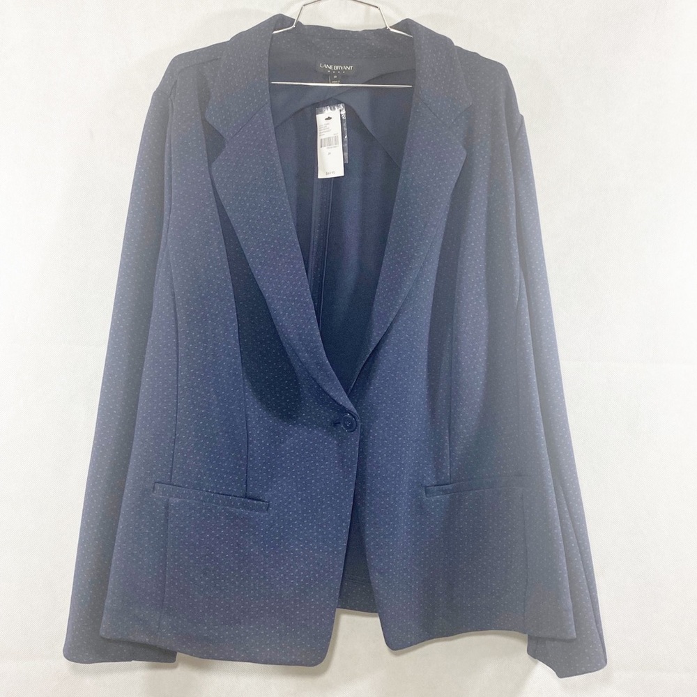 Lane Bryant NWT Navy knit One Button single breasted Blazer Size 20